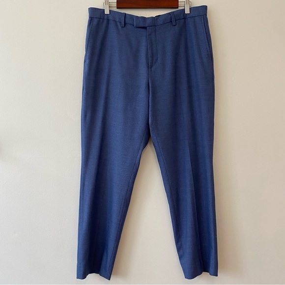 Banana Republic factory slim fit wrinkle resistant texture pant Adriatic Blue - Picture 3 of 9